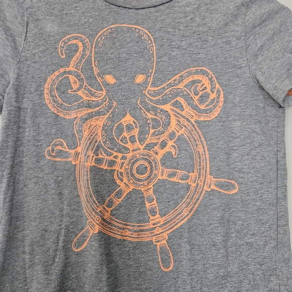 Mini Boden Gray Octopus Short Sleeve Tee Size 9-10y 140cm Light Spot - Picture 3 of 5
